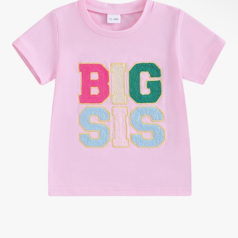 NWOT Kids Pink 'Big Sis' T-Shirt